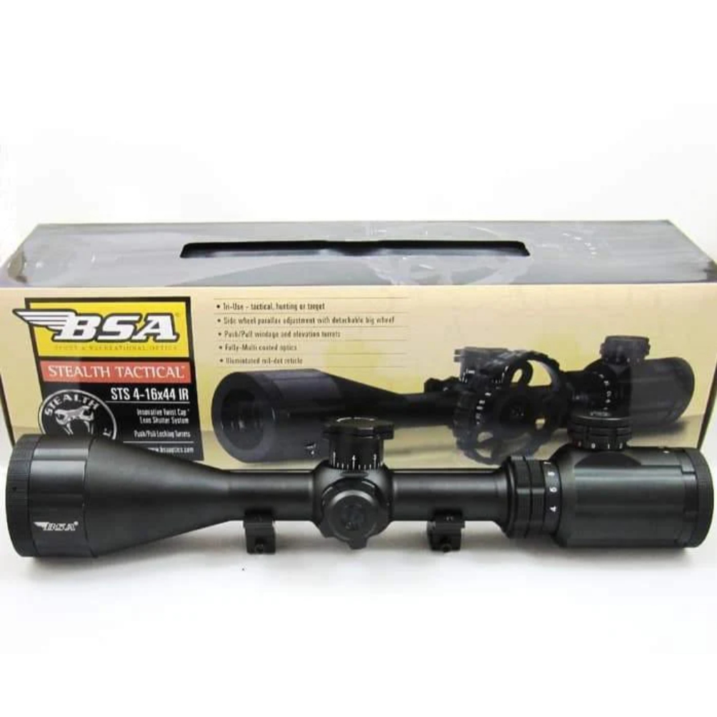 TELESKOP BSA 4-16x44 AOYES ORIGINAL TERBARU diatas TELESKOP 4-16x44 AOE. TELESCOPE HUNTING 4-16x44 A