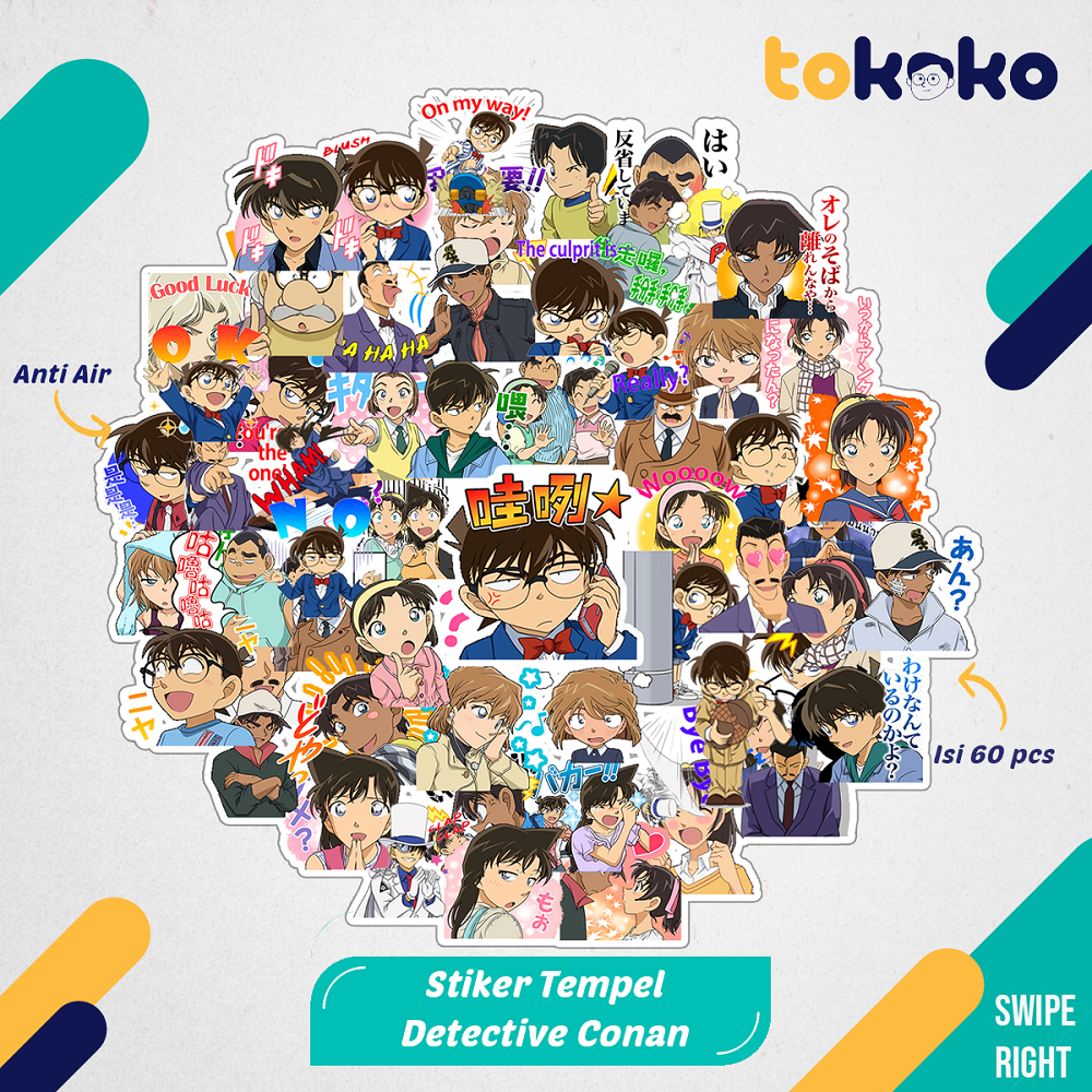 

Stiker Cutting Detective Conan Anime Kartun Film Paper Vinyl Dekorasi Laptop Koper Tumbler Kulkas DIY