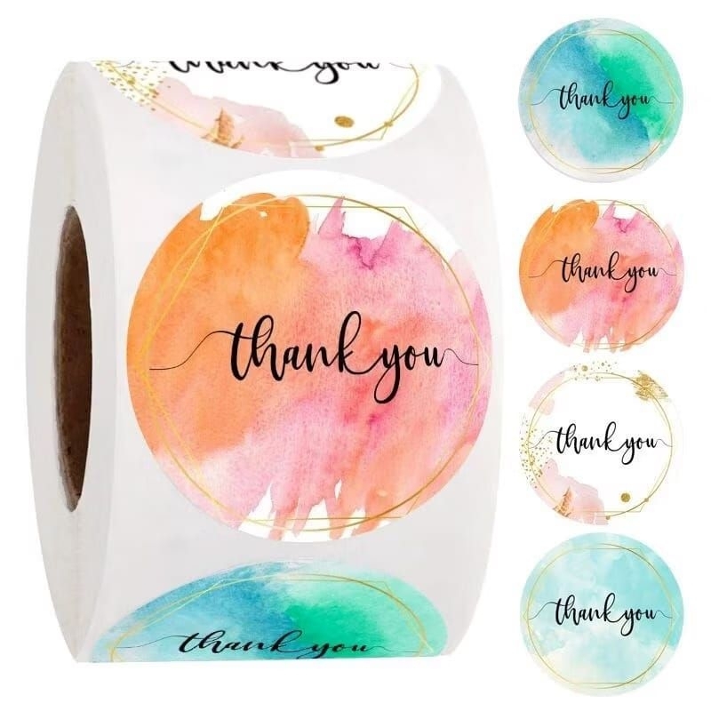 

STIKER ROll Thank You / Sticker Makanan Bulat Tempelan (1 ROll 500 pcs)