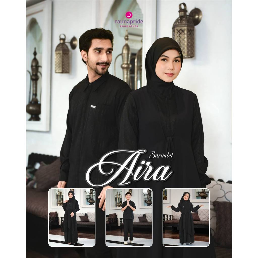 SARIMBIT RAUNA TERBARU 2025 AIRA BLACK ORI/ BAJU SARIMBIT RAUNA AIRA BLACK ORI/ SARIMBIT KELUARGA WA