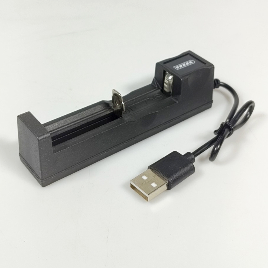 OASE Charger USB Hitam Baterai 1 Slot AA AAA LED USB/alat isi daya baterai/casan batre besar