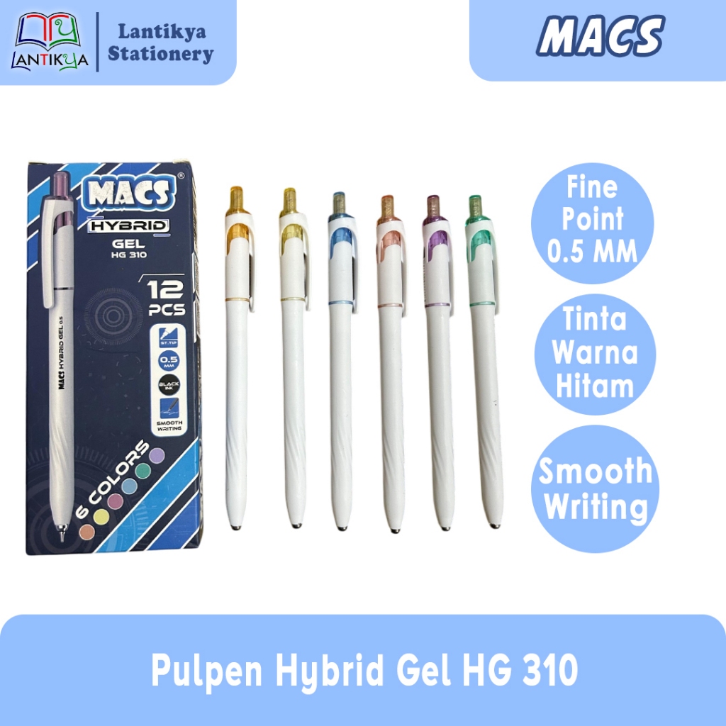 

MACS Pulpen Hybrid Gel Pen HG 310 - Mix Color/ PER PACK