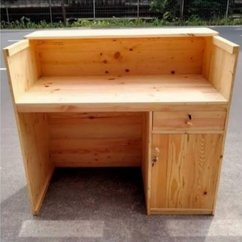 Meja Kasir Panjang 100 cm | Meja Bar Kayu 1 Meter | Meja Mini Bar | Meja Laci | Meja Bar Cafe | Meja