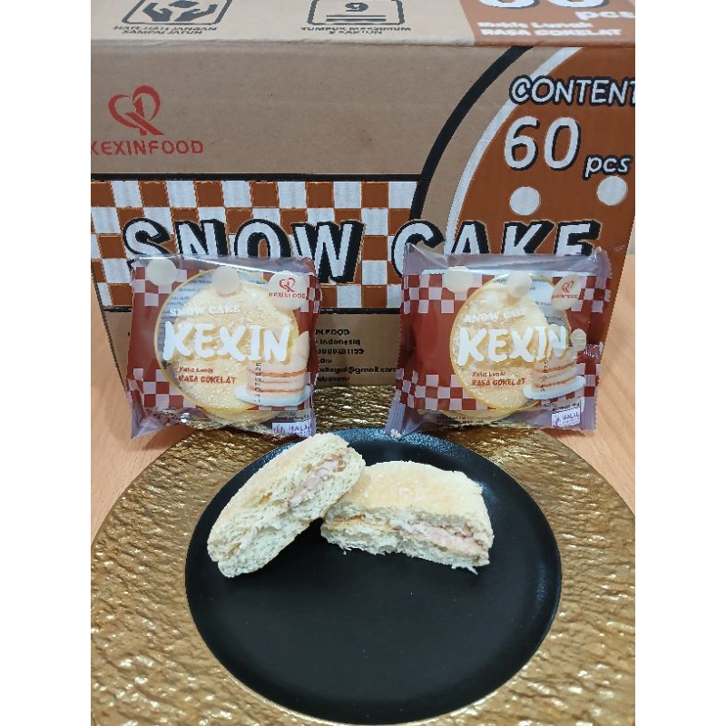 

Kexin Snow Cake Kukis Lunak Rasa Coklat,Susu dan Strawberry (60pcs/dus @40g)