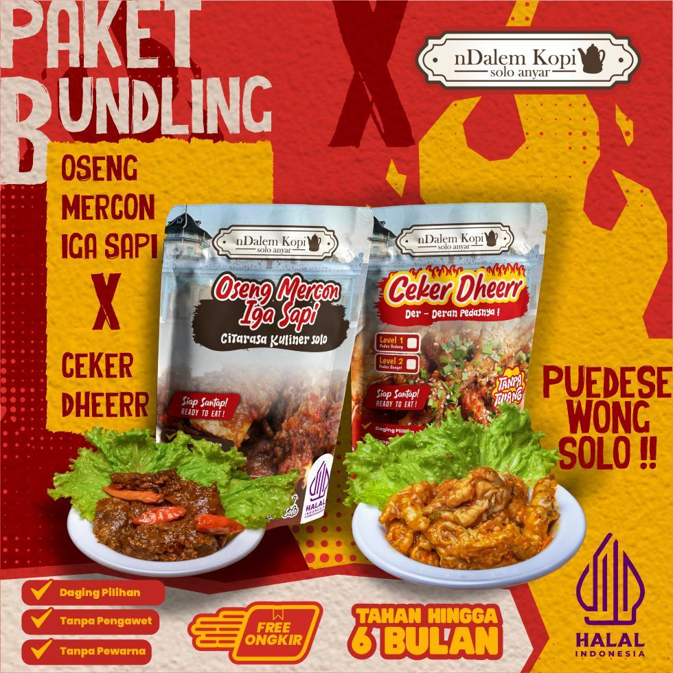 

Oseng Mercon Ceker Tanpa Tulang Pedas Siap Saji Merecon Daging Iga Sapi [BUNDLING 2] - nDalem Kopi