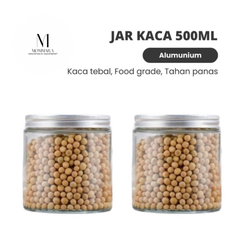 MOMMARA JAR - Kaca Aluminium 500 ML / Toples Kaca 500 ML / Toples