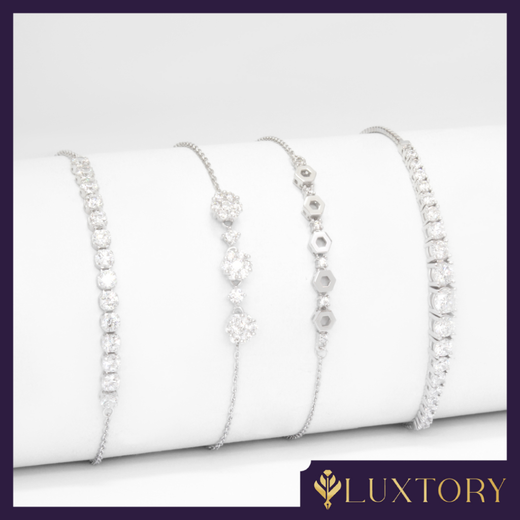 Gelang Serut Emas Putih Kadar 17K