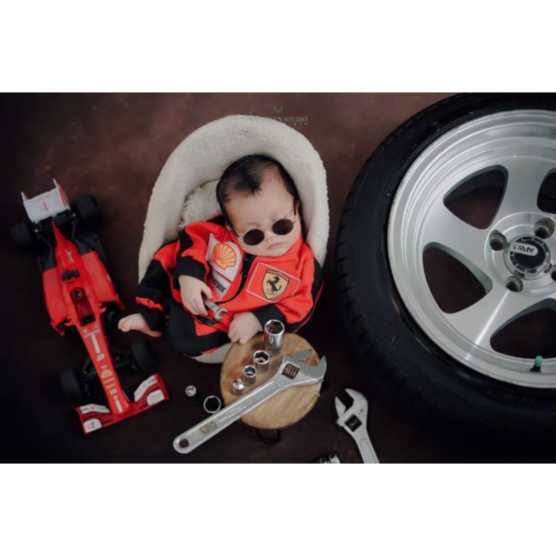 KOSTUM PEMBALAP ANAK/BAYI/KOSTUM PHOTOSHOOT ANAK/KOSTUM BAYI/KOSTUM ANAK LAKI-LAKI/KOSTUM ANAK MURAH