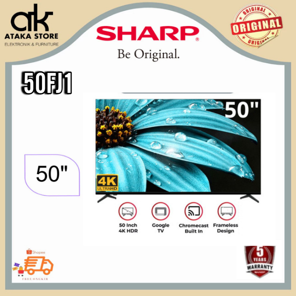 TV LED SHARP ANDROID 50FJ1X FLED Sharp 50 Inch Android TV UHD 4K TV Sharp 50"