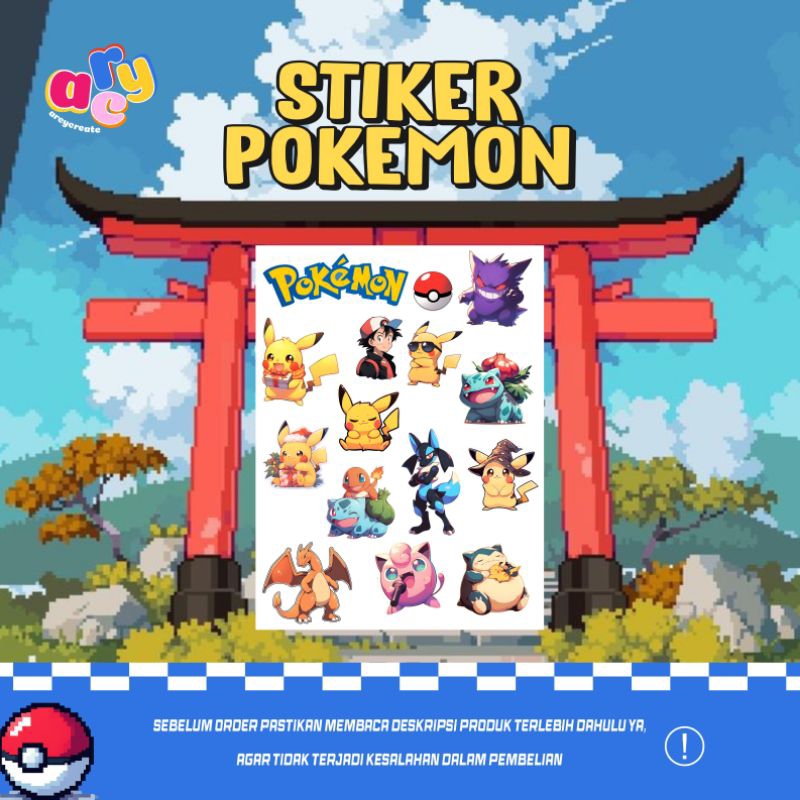 

Sticker Anime Pokemon Stiker anti air sudah cutting cocok untuk helm Tumbler Case Handphone dan Laptop