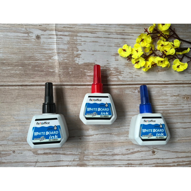 

MARKER INK TINTA REFILL SPIDOL WHITE BOARD FLEXOFFICE TINTA BIRU/MERAH/HITAM 25ML