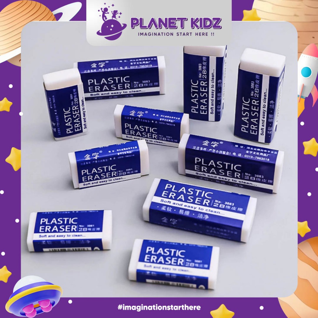 

PLANETKIDZ ATK41 Karet Penghapus Eraser Pensil 1 Pcs Putih Bersih Hapusan Pencil Stip