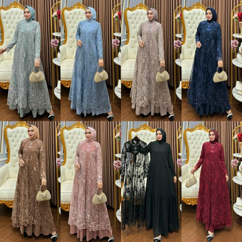 Gamis set outer brokat by MJM