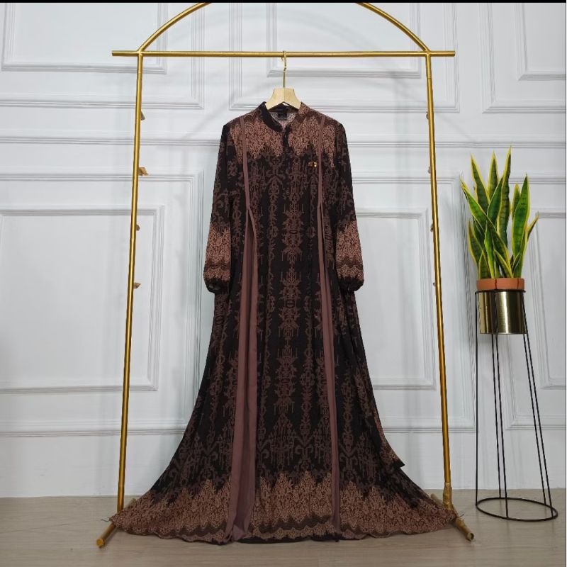 Gamis 2025 terbaru Realpict Ainun coklat Tenun cyrinkel Jumbo