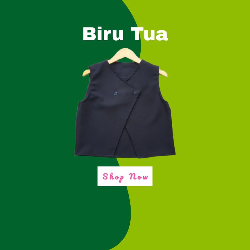 Vest Atasan Otfit Hijab Warna Ivori / Vest Outerwear wanita Style korea / Rompi Seleveles Basic casu