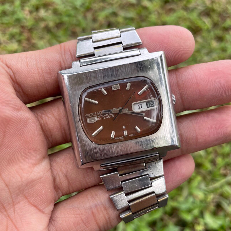 jam tangan vintage Seiko 5 TV Automatic japan pria jadul kuno antik classic fashion