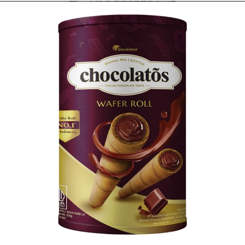 

chocolatos wafer roll cokelat kaleng 310 g