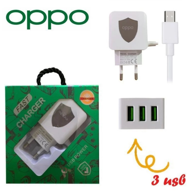 [ CHARGER ] CHARGER CASAN LED LAMPU USB MICRO BRANDED OPPO VIVO XIAOMI 3 USB NEW LED