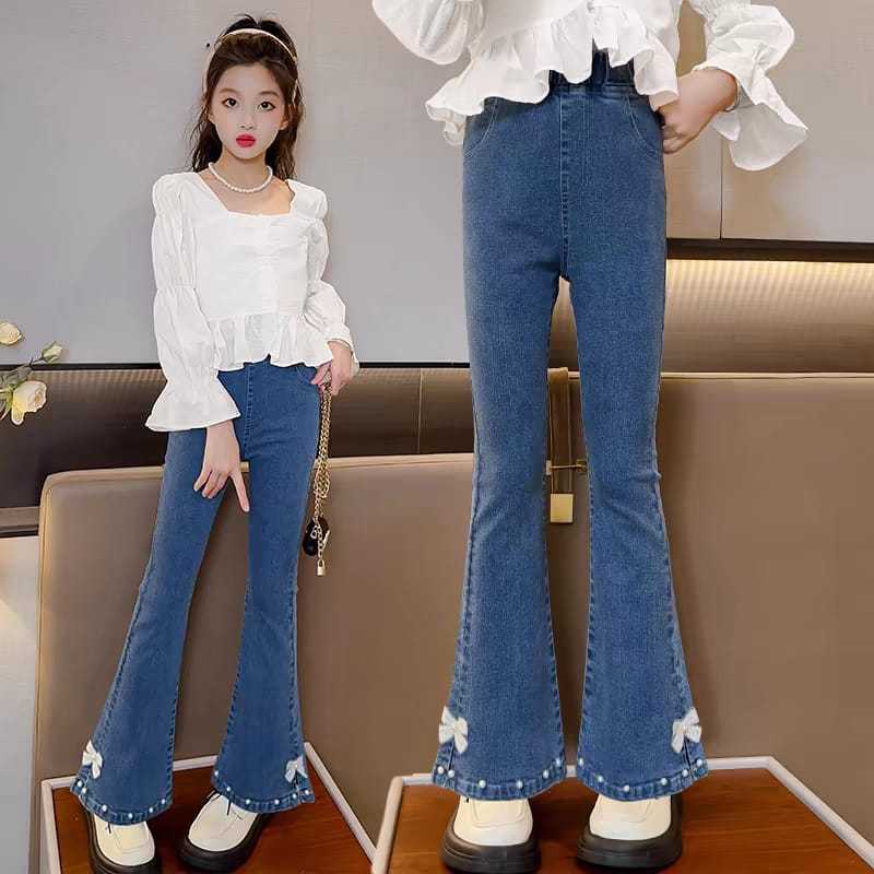 Celana Jeans Cutbray Mutiara Import Untuk Anak Perempuan 1-10 Tahun Jeans Cutbray Import