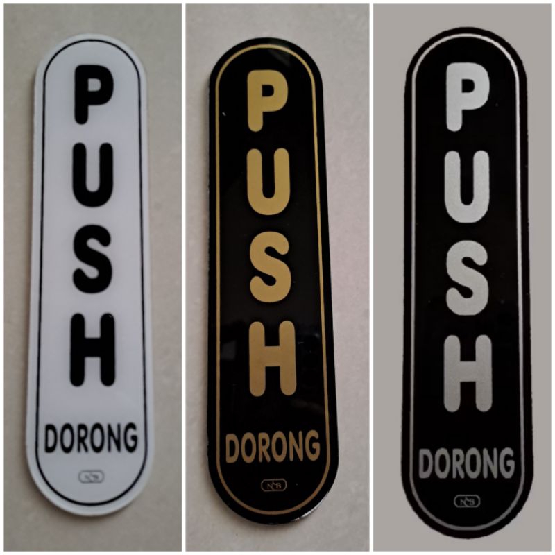 

Label Kecil 5x20cm - Push_Dorong (Hitam,Gold,Silver)