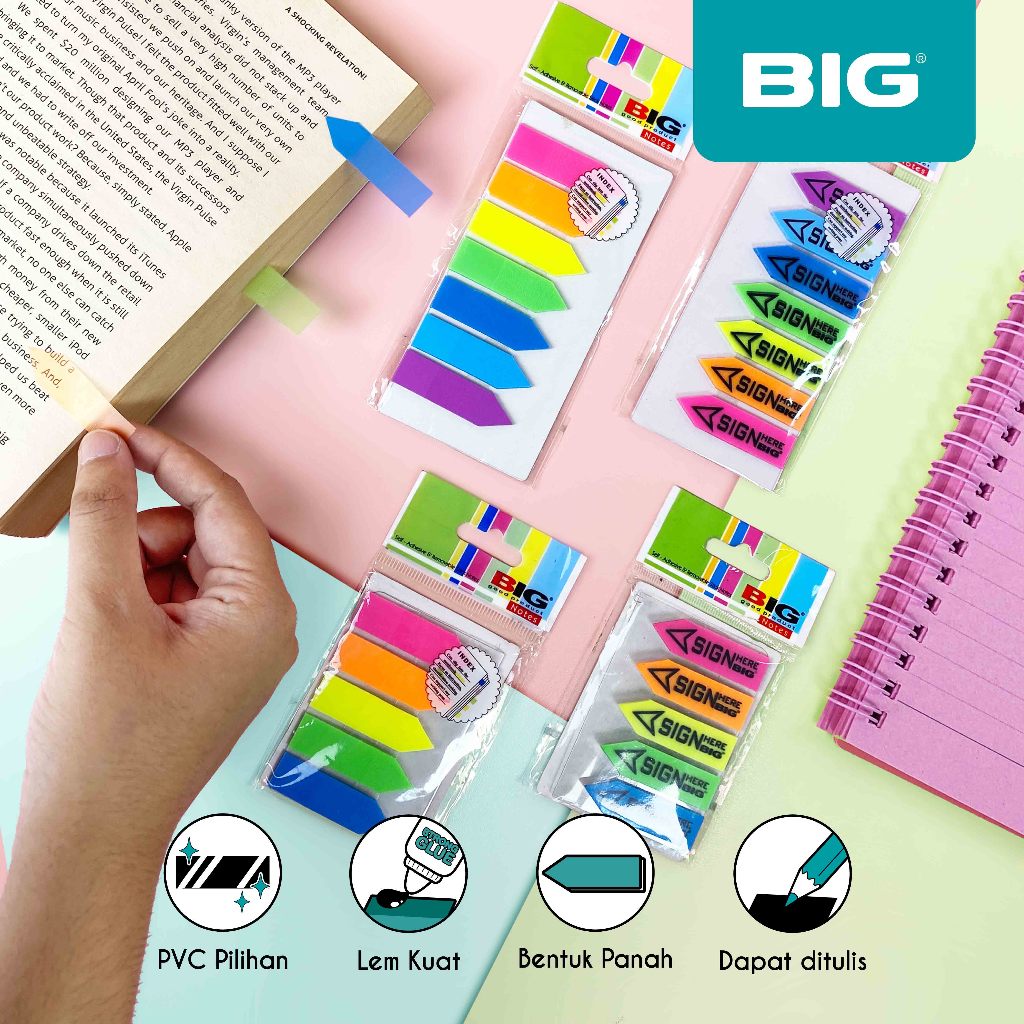 

BIG Sticky Notes Index Warna/ Index Mark/ Tab Penanda/ Pembatas Penanda