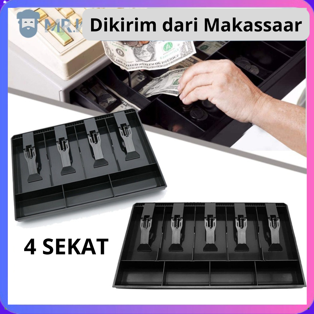 Laci Kasir 4 sekat/Laci uang Kasir/kotak uang kasir/Money cash tray