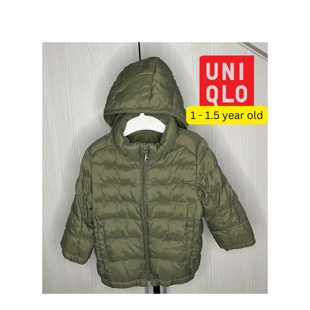 LIKE NEW  Preloved Baby Uniqlo Padded Parka Jacket 1 - 1.5 tahun