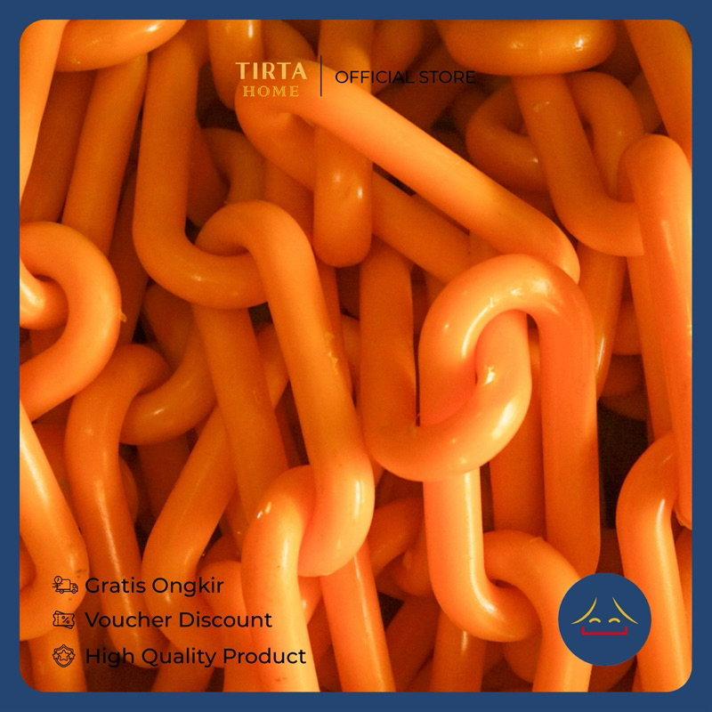 (Tirta Home) RANTAI PLASTIK 6 8 10 12 mm cone chain gantungan baju/ distro/ toko pvc warna