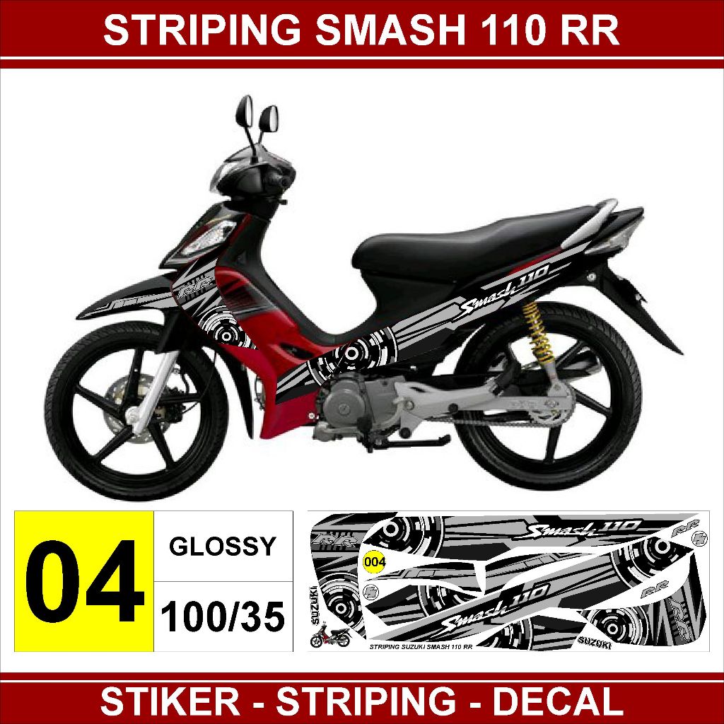 stiker motor suzuki smash 110 rr decal smash 110 striping suzuki smash