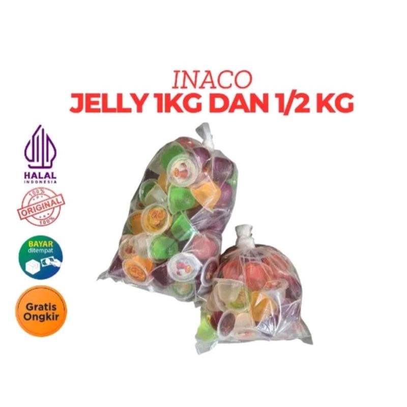 

Jelly Inaco Kemasan 500gr & 1kg rasa aneka buah buah an mix Free Pouch