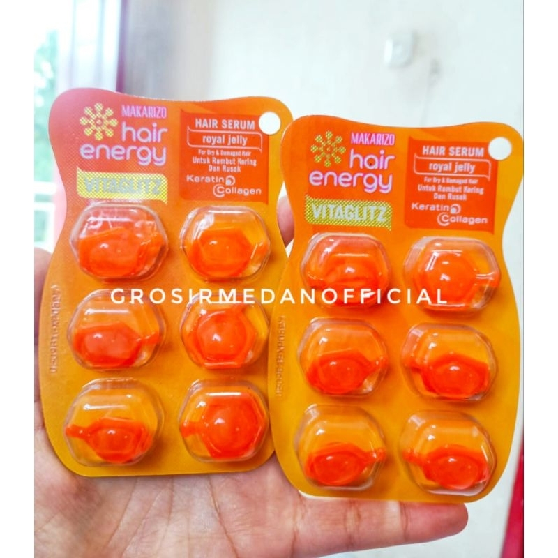 MAKARIZO VITAGLITZ HAIR KERATIN SERUM ROYAL JELLY ISI 6 - SERUM RAMBUT KERING DAN RUSAK