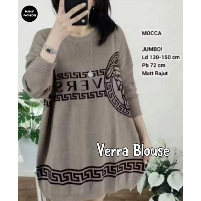 ATASAN BLOUSE JUMBO/VERRA/BLOUSE WANITA RAJUT JUMBO LD 150 CM FIT XXXXL