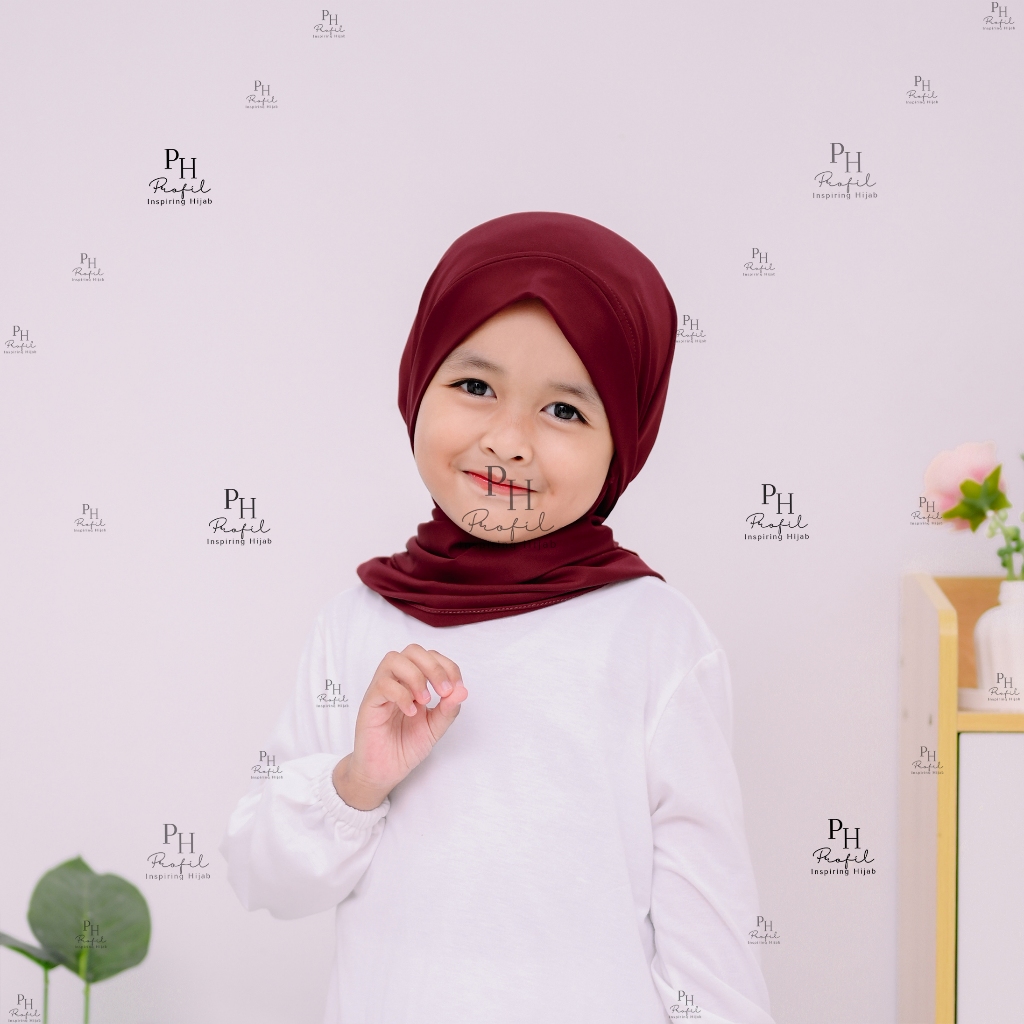 Jilbab Segitiga Instan Malay Anak Usia 1-3 th | Jilbab Segitiga Malay Anak Spandex Jersey