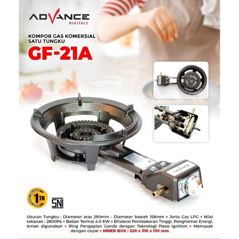 ADVANCE KOMPOR GAS COR KOMERSIAL SATU TUNGKU GF-21A