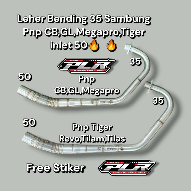 Leher knalpot bending 35 sambung cb,gl,megapro,tiger inlet 50