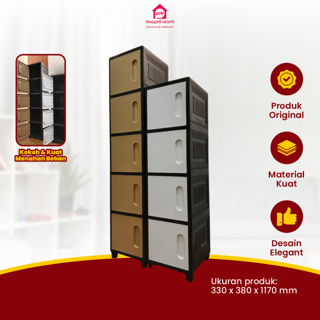 Lemari Plastik Swing Loker Box Susun 4 & 5 Rak Penyimpanan Serbaguna