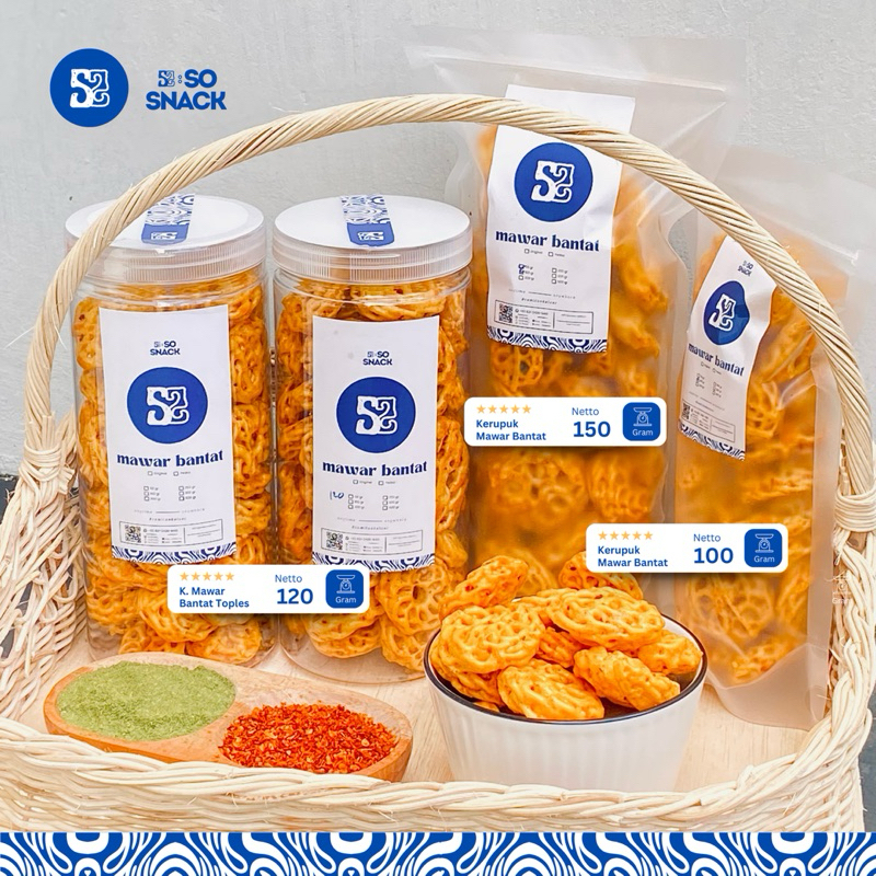 

SO SNACK Kerupuk Mawar Bantat – Kerupuk Viral Rafael - Standing Pouch - Cemilan Viral