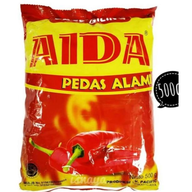 

(14) cabe giling aida pedas alami 500 gram bubuk