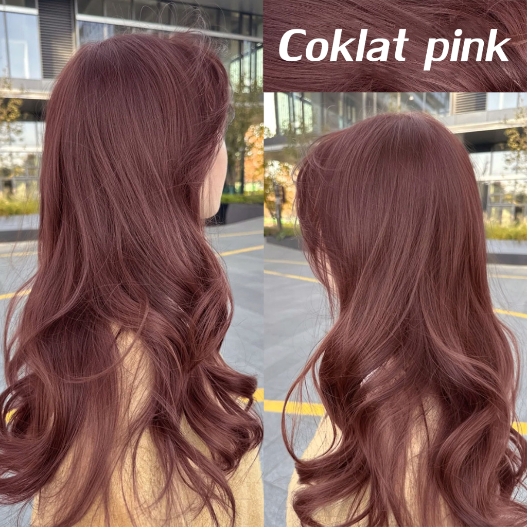 【Tanpa perlu bleach 】 STYLE FIT Cat rambut Coklat pink 200ML Cat rambut tanpa bleach (cat rambut pin
