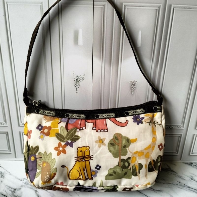 [PRELOVED] Tas Tangan Lesportsac Motif Flora Fauna/ Handbag wanita Lesportsac Motif
