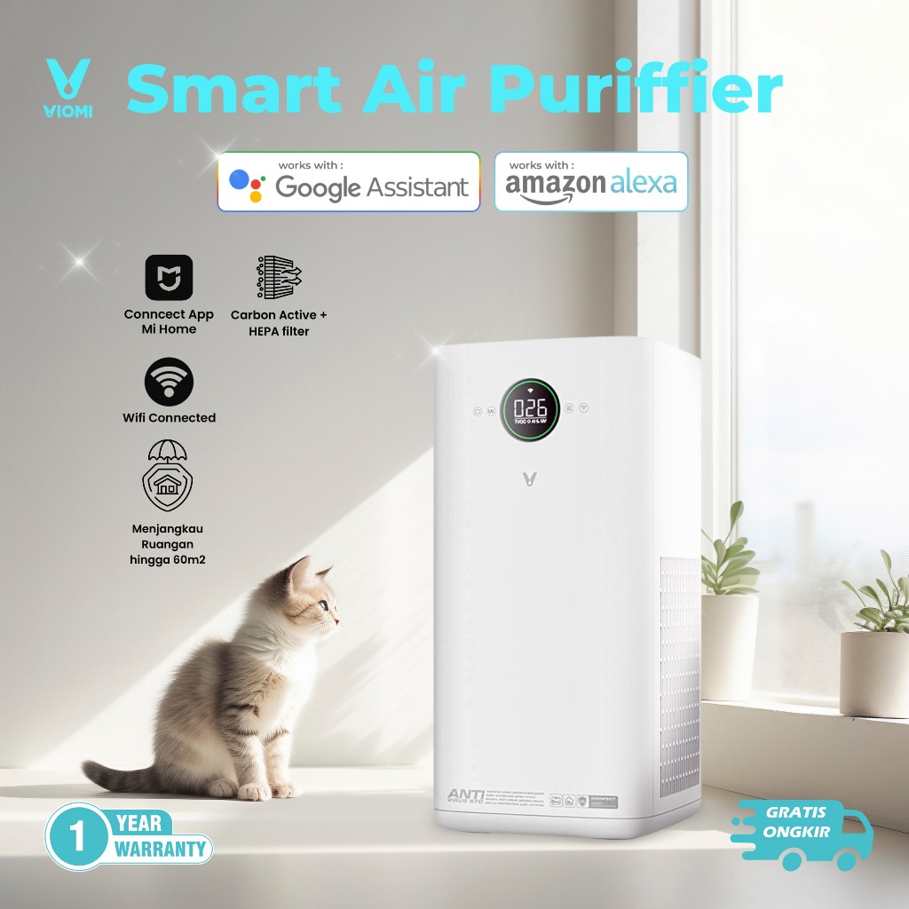 VIOMI AIR PURIFIER PRO | LED - UV | 60M2 | Remove GERMS - Anti VIRUS | Mosquito Killer