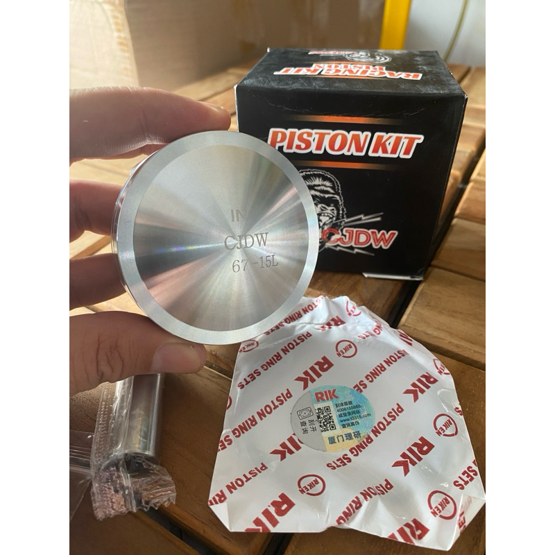 PISTON / SEHER / SEKER KIT TIGER 67,68,69,70,71 MM PIN 15 MENTAH CJDW DOME