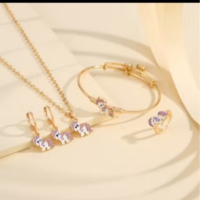 perhiasan anak 1 set pony putih