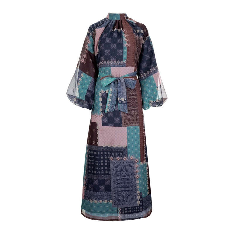 Benang Jarum Benang Pelangi Cindo Raglan Dress - Patchwork Navy Benang jarum dian pelangi