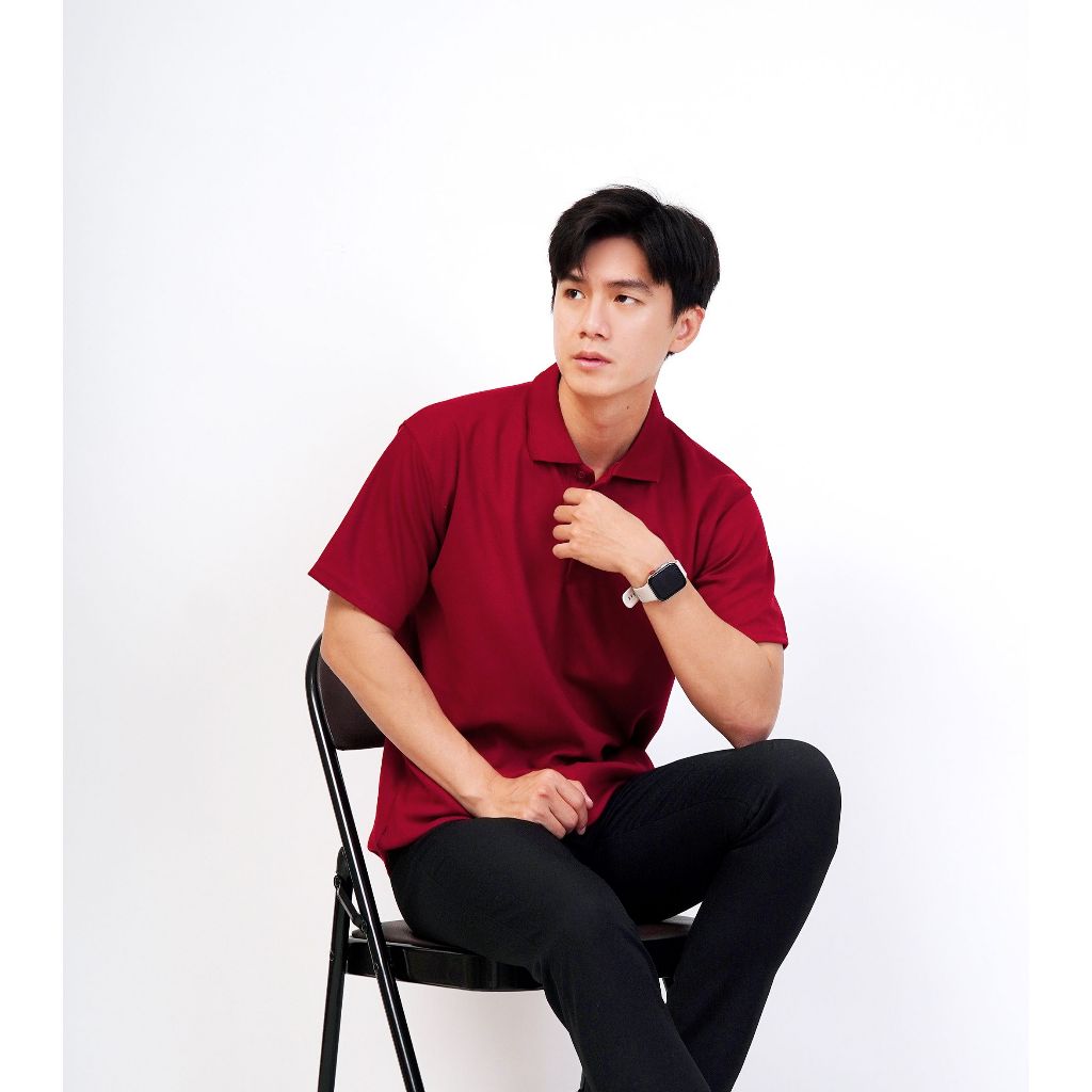 Polo polos merah maroon - kaos kerah merah maroon - polo polos merah tua / kaos kerah pria polos / k