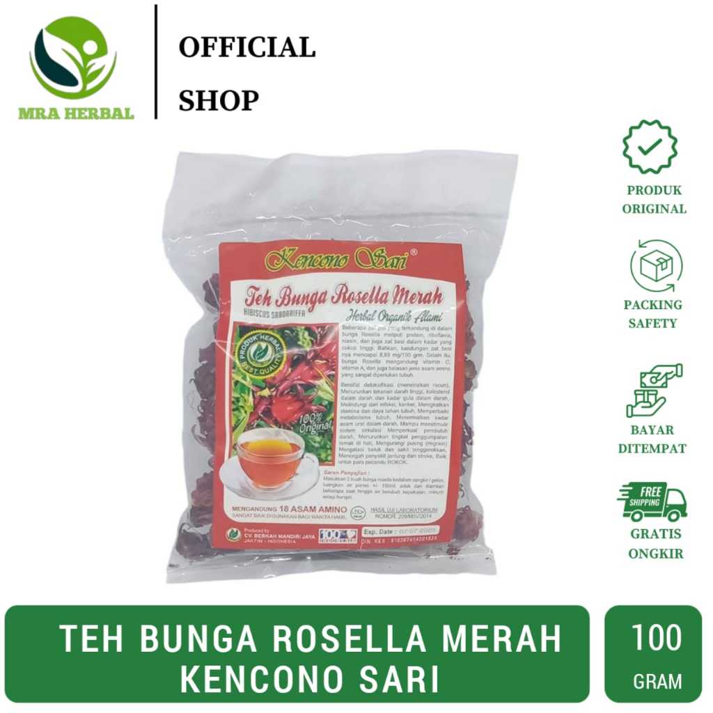 

Teh Bunga Rosella Merah Kencono Sari 100 gr ORIGINAL | Teh Bunga Rosela