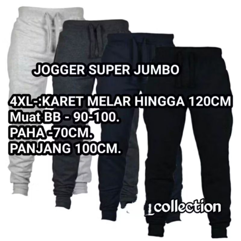 BESTPROMO (Jumbo) Celana Joger Jumbo Wanita Celana panjang Pria jumbo XL- XXL- XXXL- XXXXL Joger