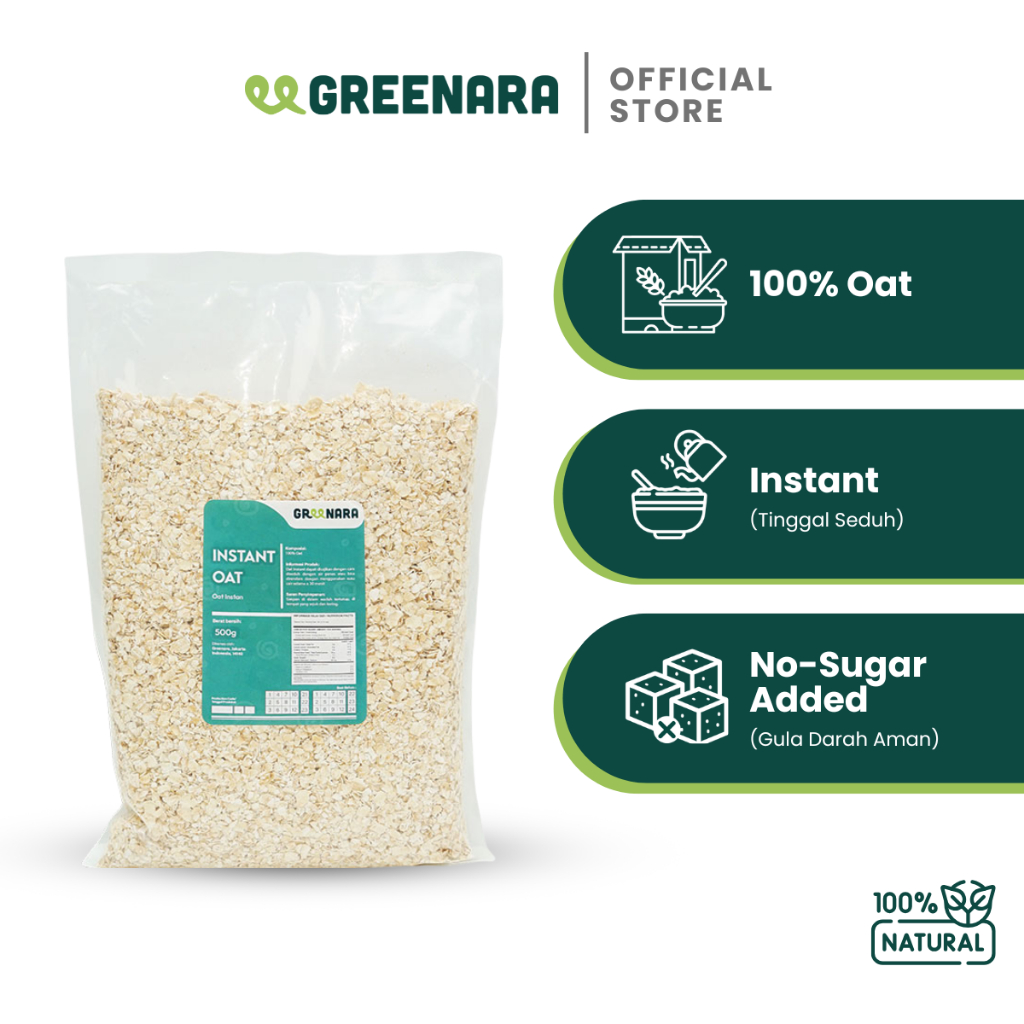 

Greenara Natural Instant Oat 500gr / Oatmeal Instant