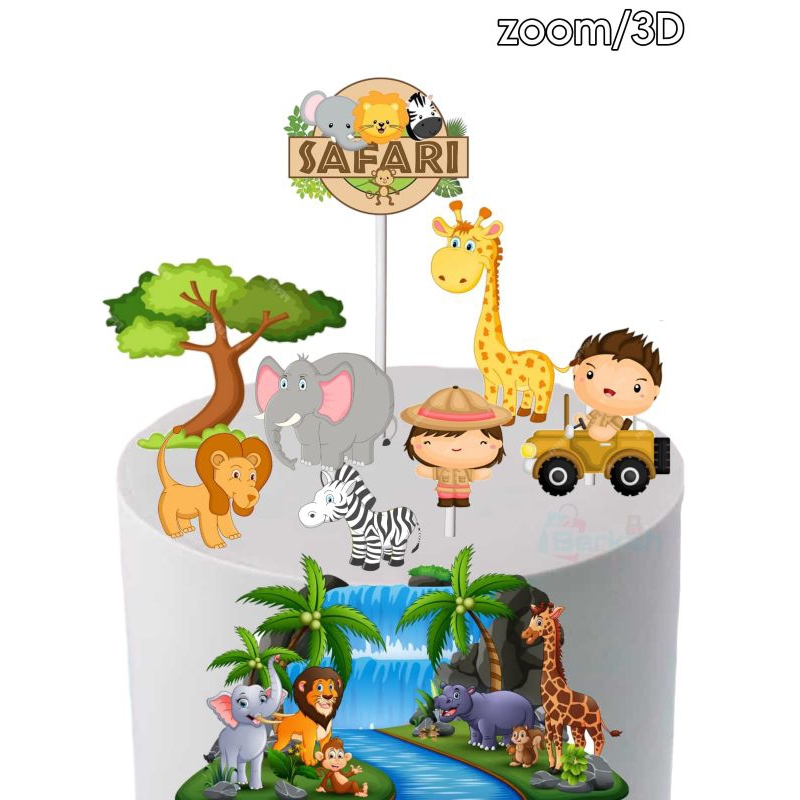 Topper Animals, Topper cake, hiasan kue ulang tahun topper karakter Animals