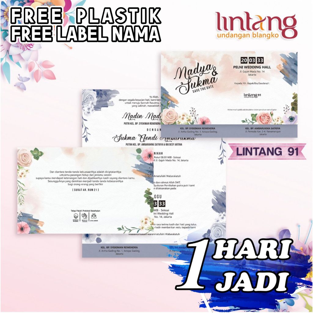 Cetak Undangan Lintang 91 Express Sehari Jadi